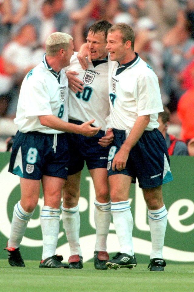  Concerns for England player's welfare ... Gazza with teammates at Euros in 1996