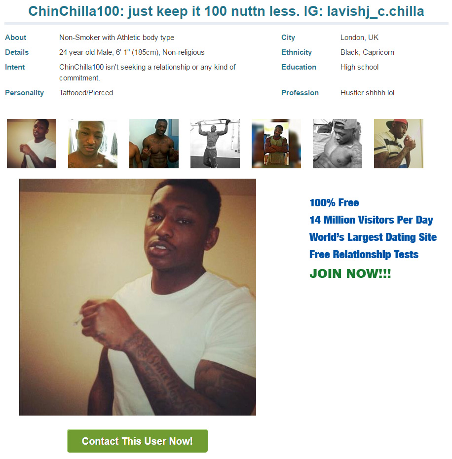  Joseph Chin set up a profile on dating website PlentyOfFish from his prison cell