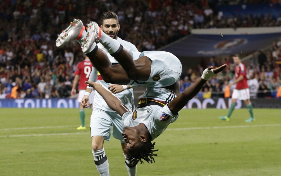 The Belgium hitman has an acrobatic celebration in his locker