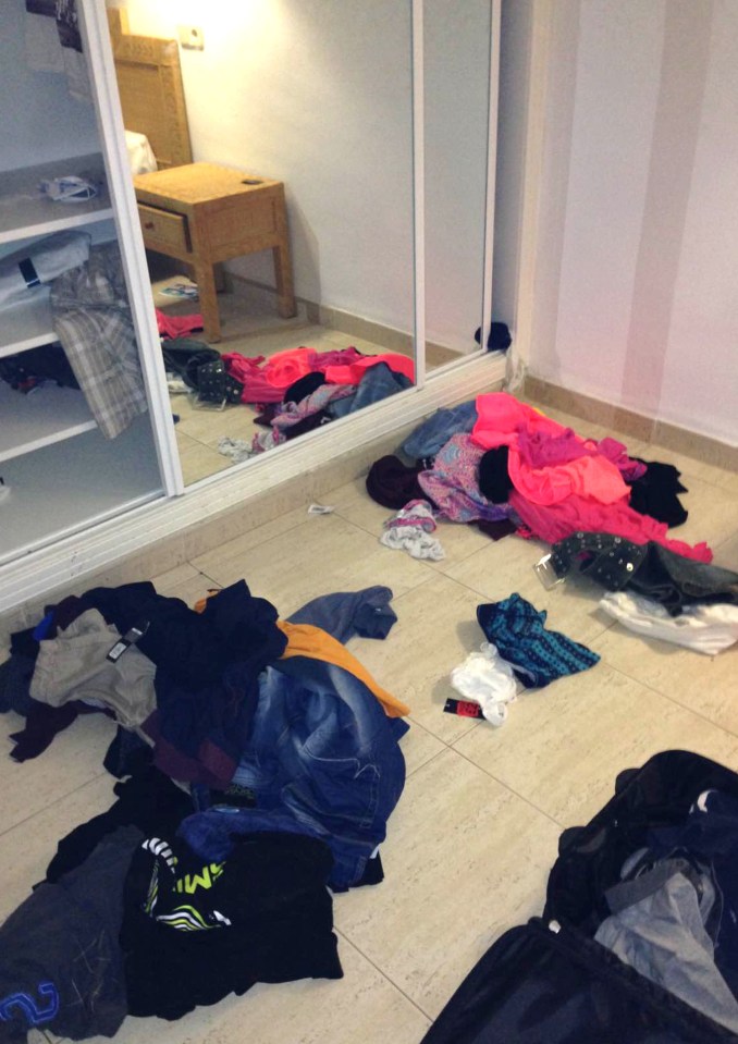  Four days into the holiday their apartment was ransacked and a gang made off with £1,200 in cash, jewellery and electronics