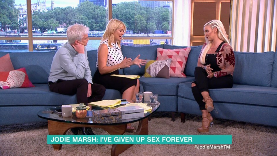  The glamour model waxed lyrical while hosts Holly Willoughby and Phillip Schofield quizzed her on her decision to give up on sex forever