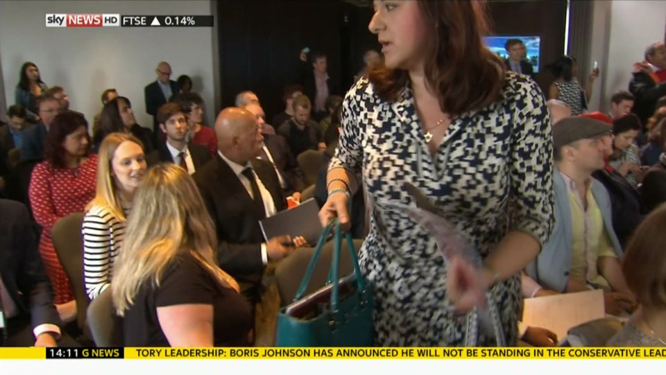  Jewish Labour MP Ruth Smeeth walks out of Corbyn press conference last week after being verbally abused by an extreme-left activist