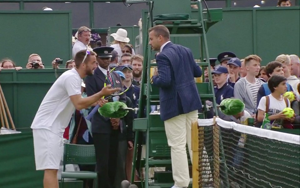  Viktor Troicki launches a stunning verbal attack on an umpire during Wimbledon