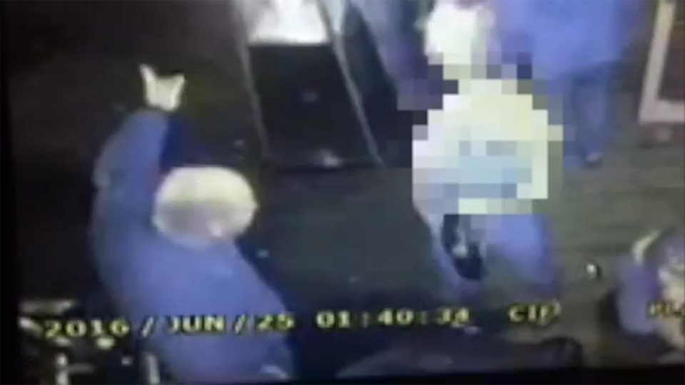  The fake attack came after a bouncer refused to let the woman outside with a table