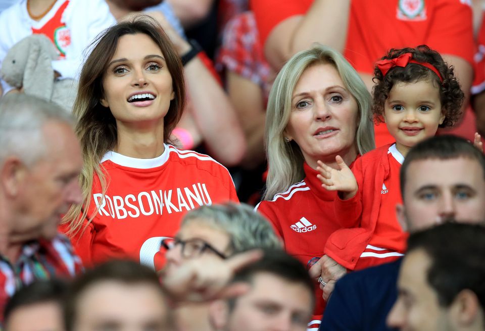  Haley Bartlett was cheering on her partner Hal Robson-Kanu from the stands during Wales' 3-1 win over Belgium on Friday