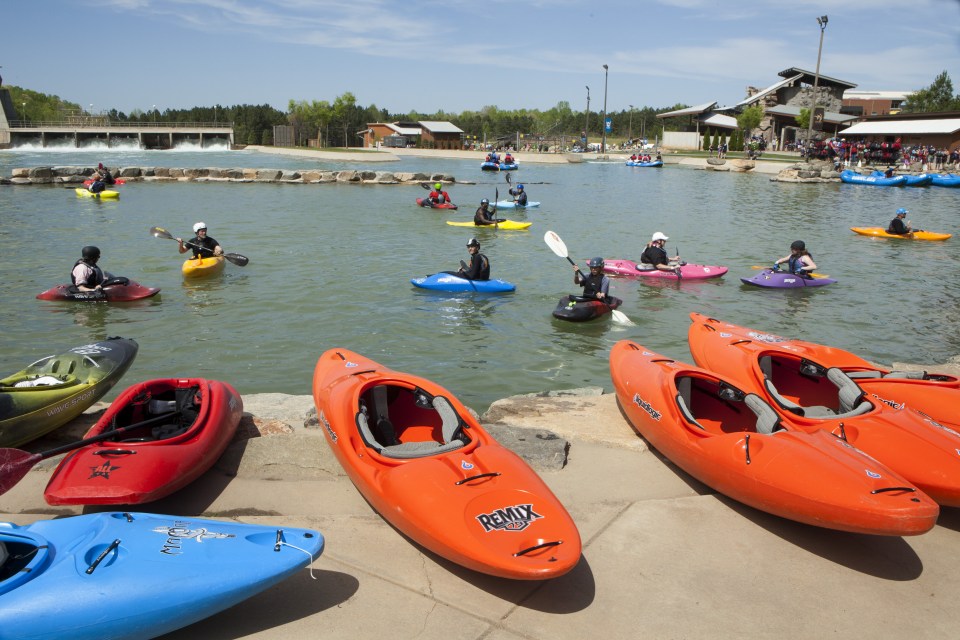 People enjoy the US National Whitewater Center in Charlotte