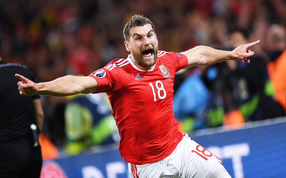  Sam Vokes shows unbelievable joy after sending Wales to Euro 2016 semi-finals