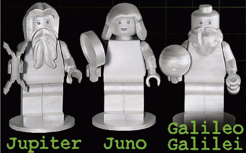  Three aluminium Lego figures of Galileo, Juno and Jupiter were sent on the voyage