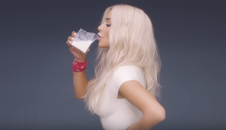  Got milk, Kim? The star recreates the classic ads