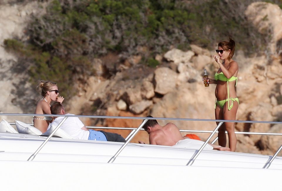  She was spotted on deck drinking a bottled beer with the lads