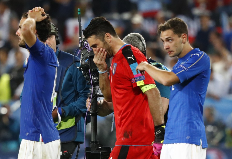  Italian players could barely hide their emotions when the lengthy shootout was over