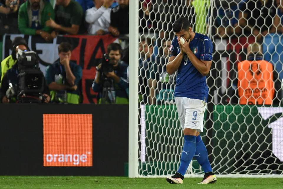  Pelle starred for Italy but missed a penalty in their shooutout loss to Germany