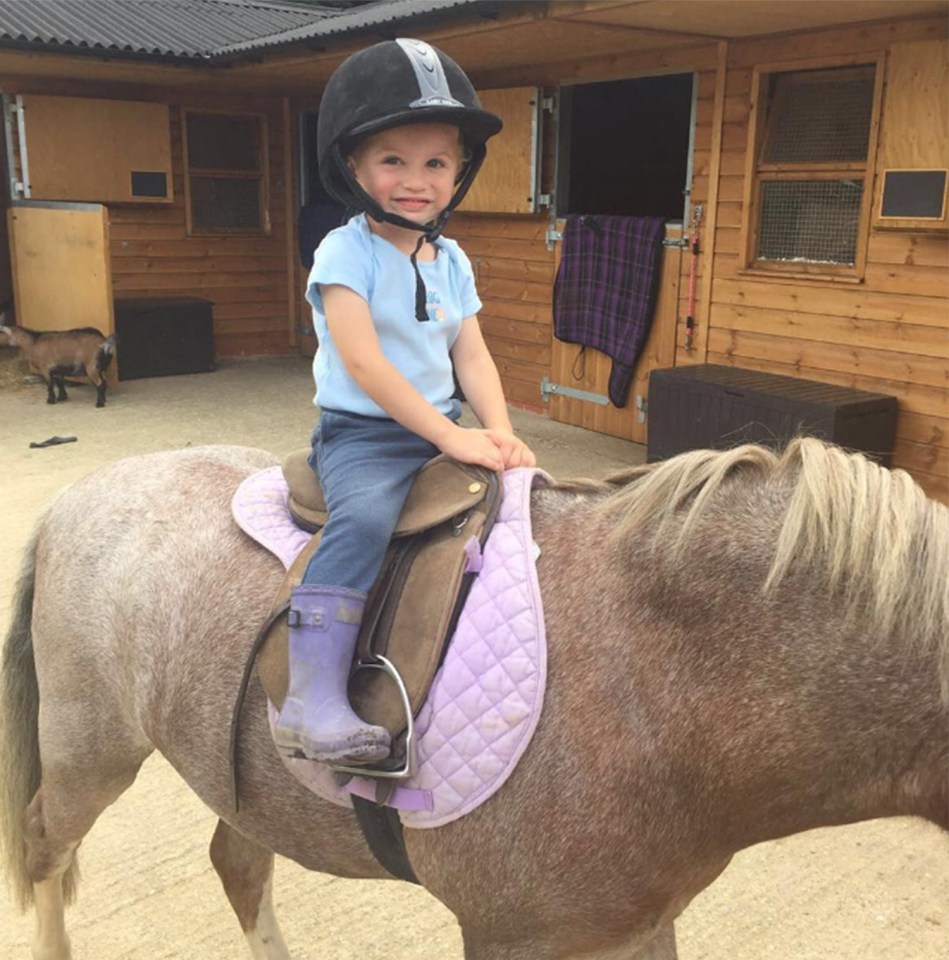 Katie recently shared this cute snap of son Jett riding his pony 