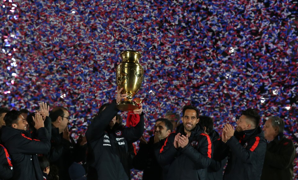 Chile celebrate after a famous victory over star-studded rivals