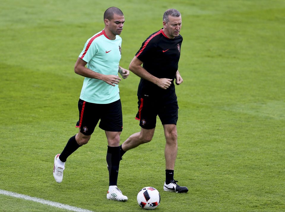  Central defender Pepe trained today but mostly on his own