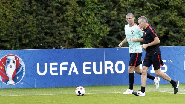 Pepe has been doing work with the Portugal physios after an injury