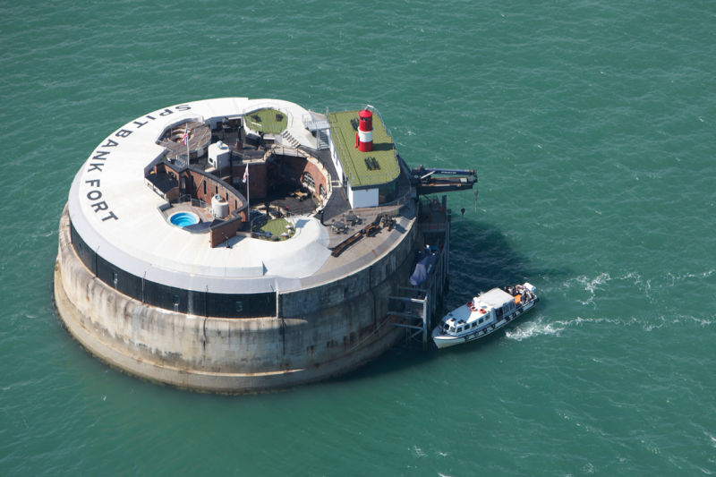  Spitbank Fort, situated in Portsmouth Harbour, is a mighty defensive structure which has been lovingly re-purposed into a luxury hotel