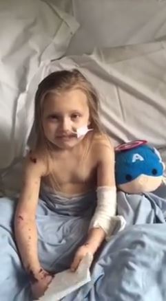  Meningitis-sufferer Brogan-Lei is in hospital fighting for her life with her terrified parents at her bedside