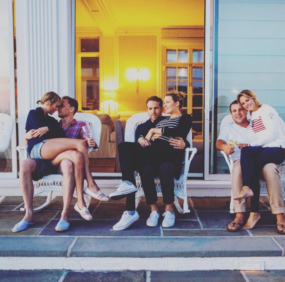  Taylor cosies up to new flame Tom Hiddleston while Blake Lively snuggles with hubby Ryan Reynolds