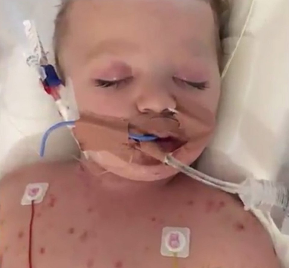  Former England rugby star Matt Dawson posted this picture of his son bravely overcoming meningitis