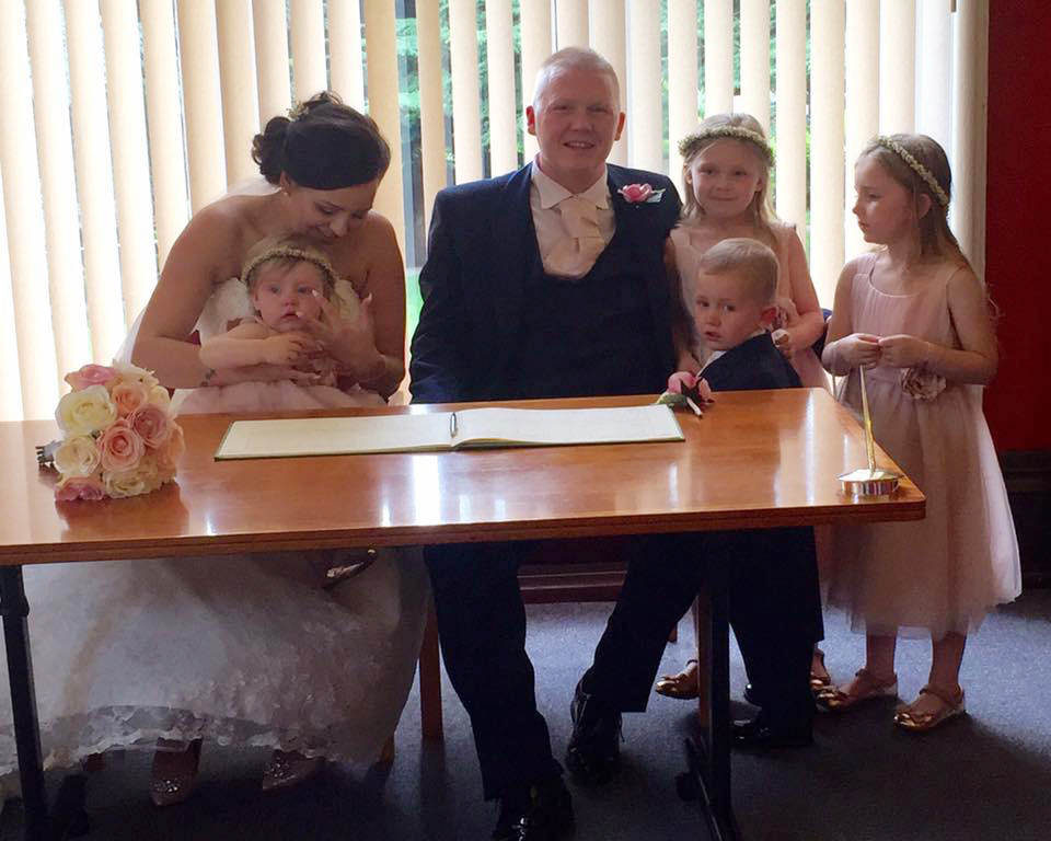  Brogan pictured with her siblings and parents on their wedding day