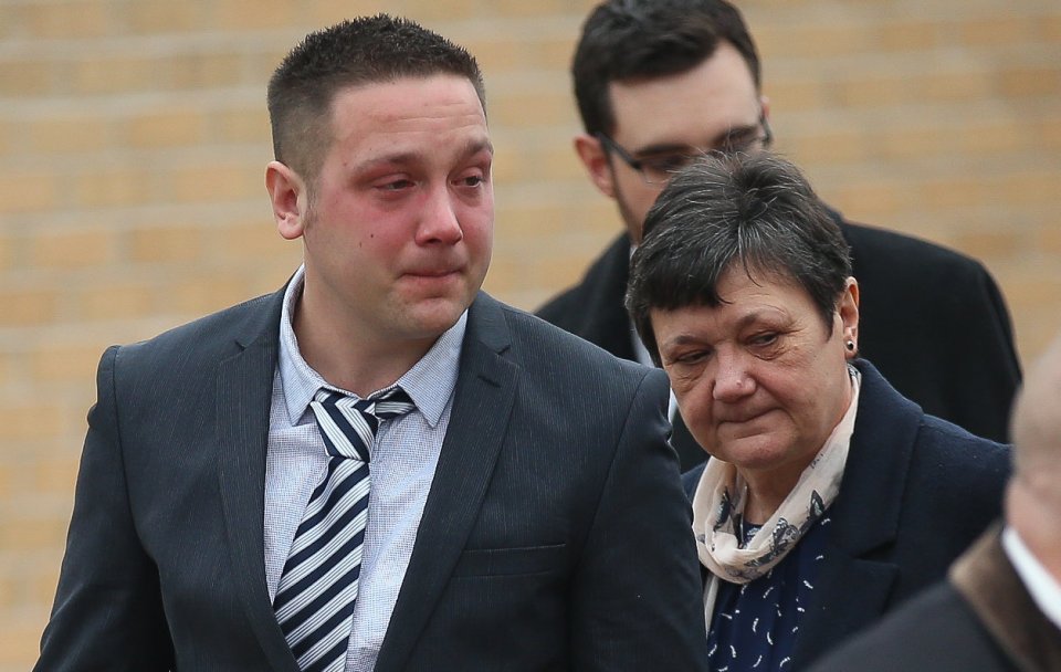  Caroline's brother Rob and mother Val Harding at her funeral service in January