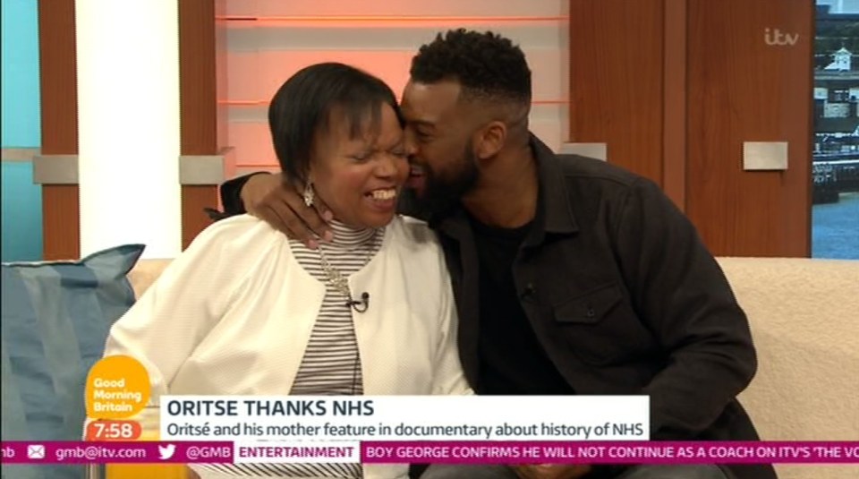 The singer melted viewers hearts as he sang to his mum