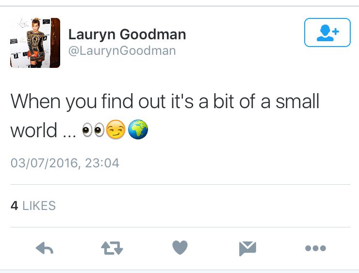  Lauryn was a bit mortified by her tweets once she realised he was her cousin