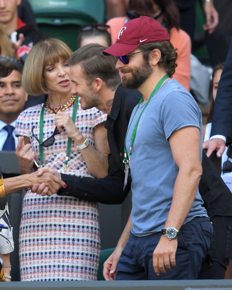  Becks, Anna Wintour and Bradley Cooper in the box at Centre Court today