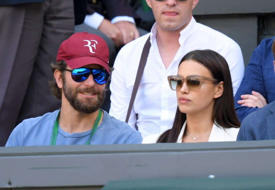  Bradley Cooper sits with his girlfriend, Cristiano Ronaldo's ex Irina Shayk