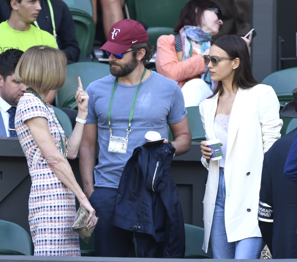  Vogue Editor and trend-setter Anna Wintour appeared to be giving Bradley a telling off for his scruffy appearance at Wimbledon