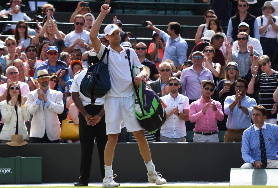  Goodbye...Querrey waves goodbye to Wimbledon for another year