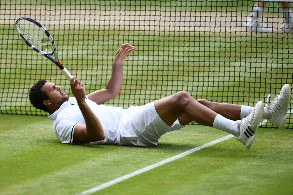 Tsonga took a tumble and looked unsteady for much of the contest on the dust