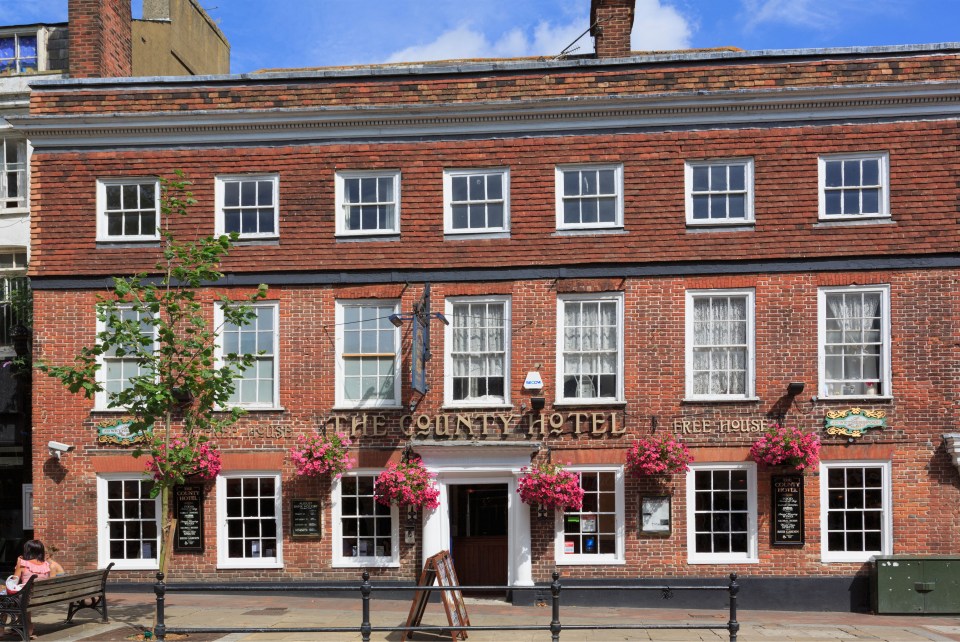  Wetherspoons free house pub in former County Hotel building in the town centre of Ashford, Kent