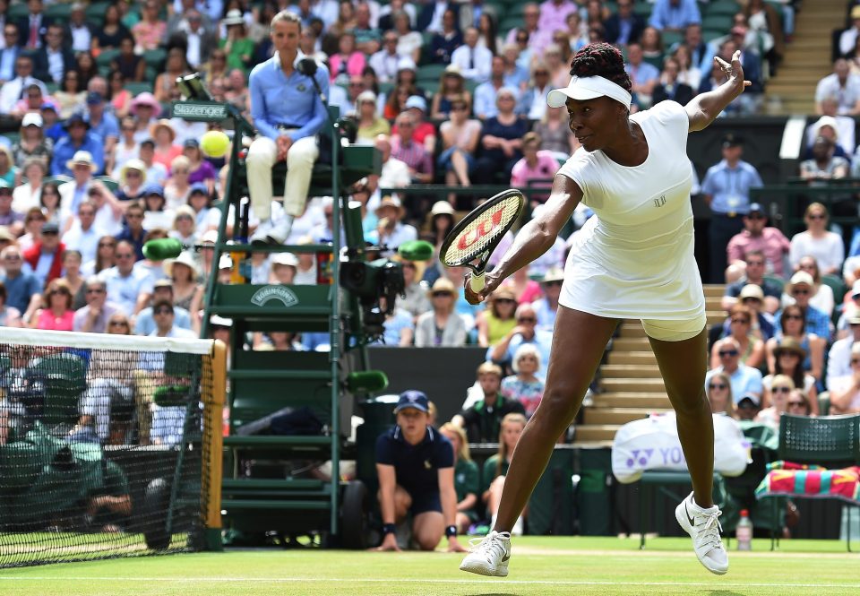 Venus Williams of the US returns