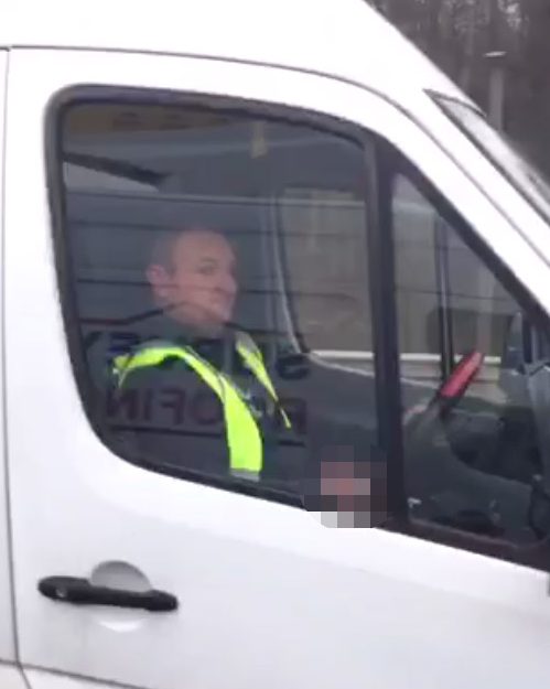 White van man driver caught on video allegedly masturbating at the wheel on the motorway