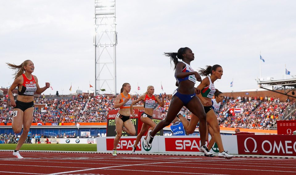 Asher-Smith storms through in the European 200m on her way to victory in Amsterdam