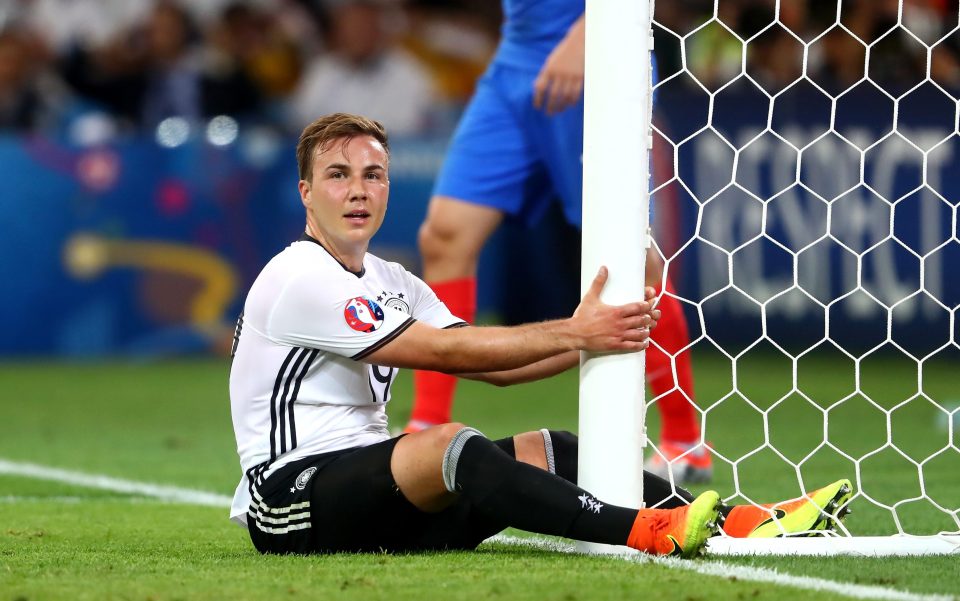  Mario Gotze failed to shine when starting up front for Germany at Euros