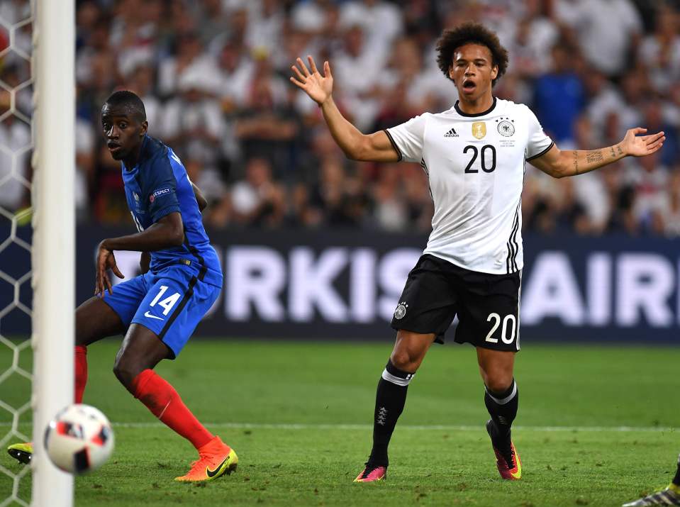  Sane watches the ball fly wide of the woodwork in Germany's semi-final defeat