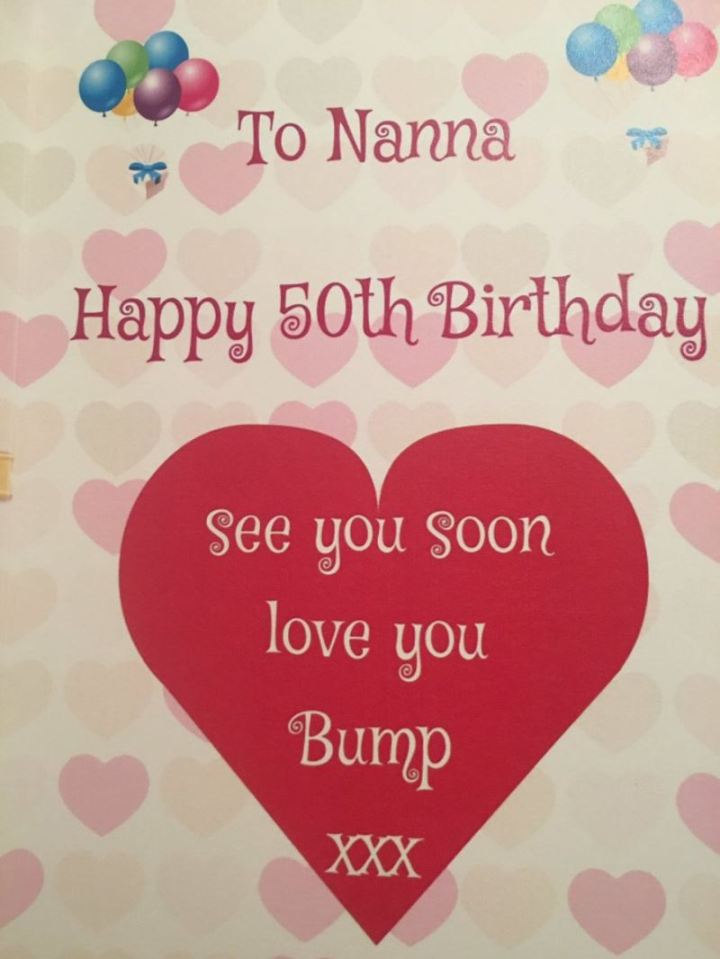  She made a sweet card for the nanna-to-be