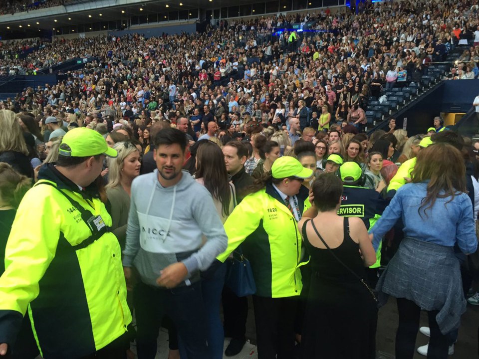  Other members of the audience said stewards stopped them getting back to their seats