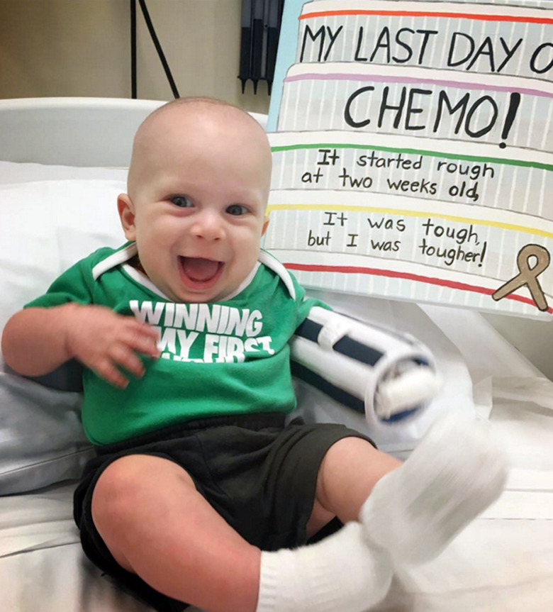  Baby Everett celebrating the end of chemo