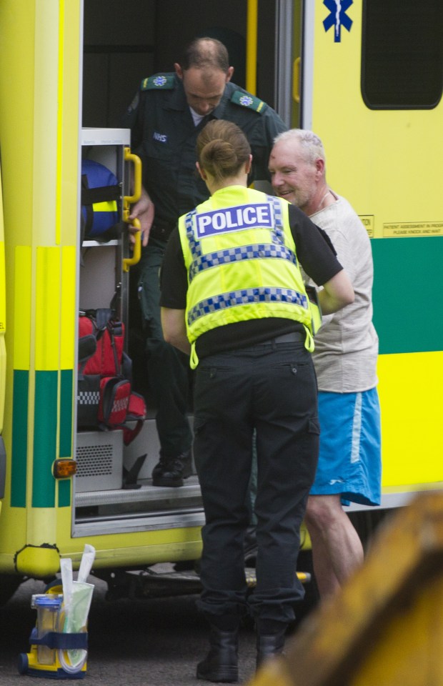  Still smiling ... Gazza looked to be in good spirits despite fears for his health