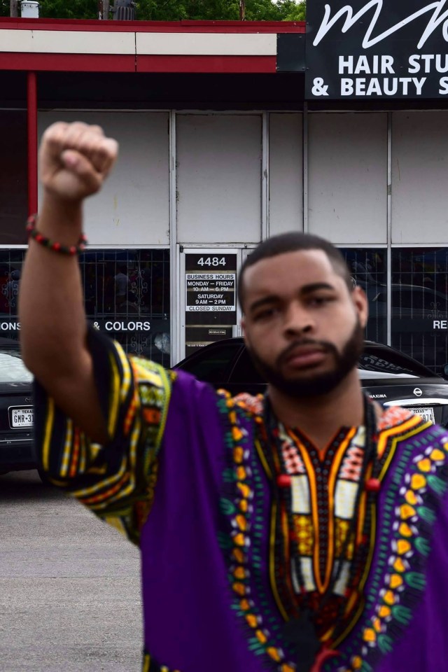  Black Power salute . . . Former US Army reserve Micah Xavier Johnson went on a sniping spree in Dallas, killing 5 police officers