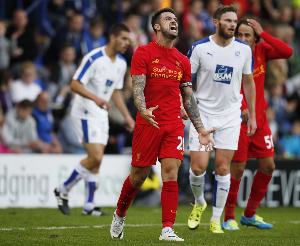 Danny Ings shows his frustration after a chance goes begging