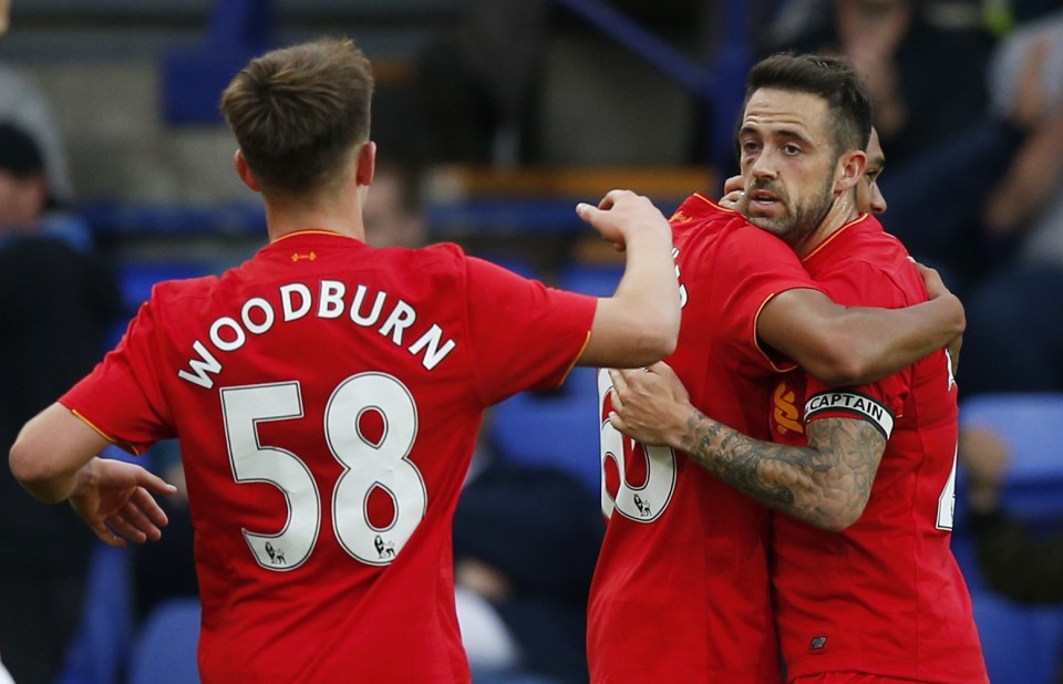  Danny Ings celebrates with team-mate after netting only goal of the game