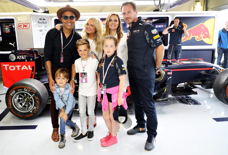  Ginger and Baby Spice were with their partners Jade Jones and Christian Horner