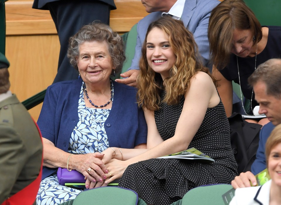  Lily James looked stunning as she soaked up the Wimbledon atmosphere