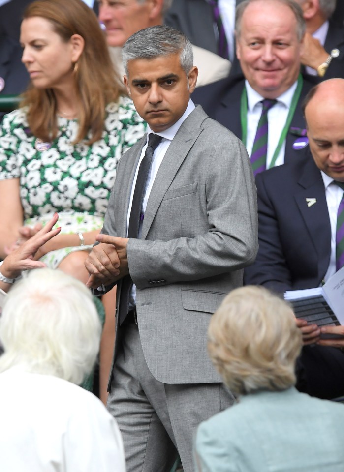  Sadiq Khan takes his seat behind Kate and Wills