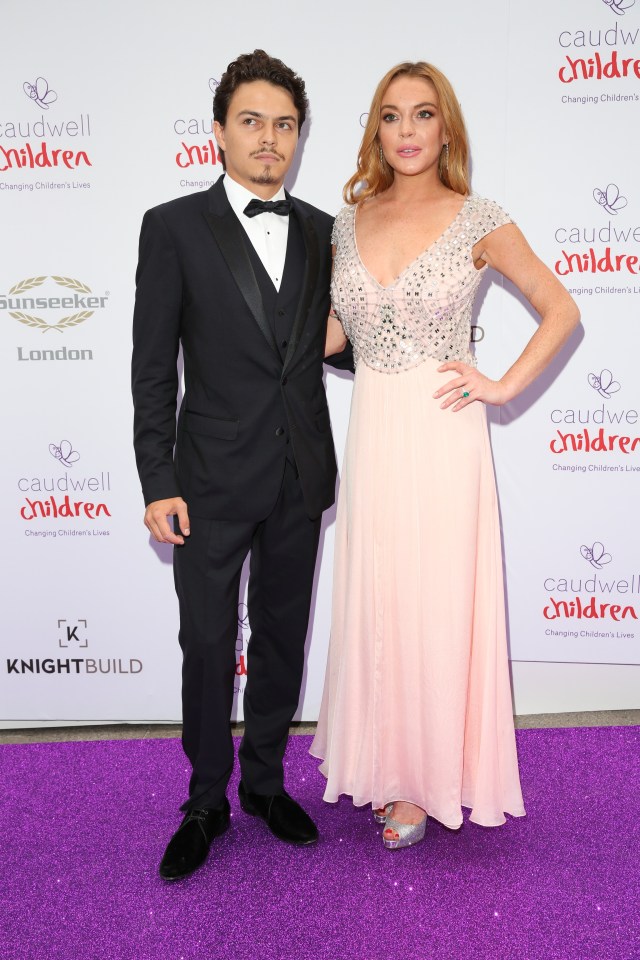 Lindsay Lohan and her fiance Egor Tarabasov arrive at the Caudwell Children Butterfly Ball in London